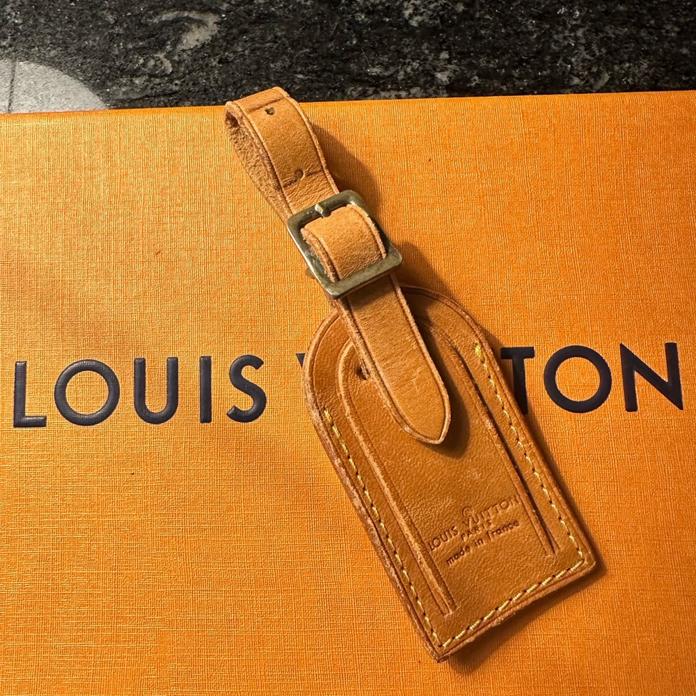 Louis Vuitton Name Tag Light Brown Leather
